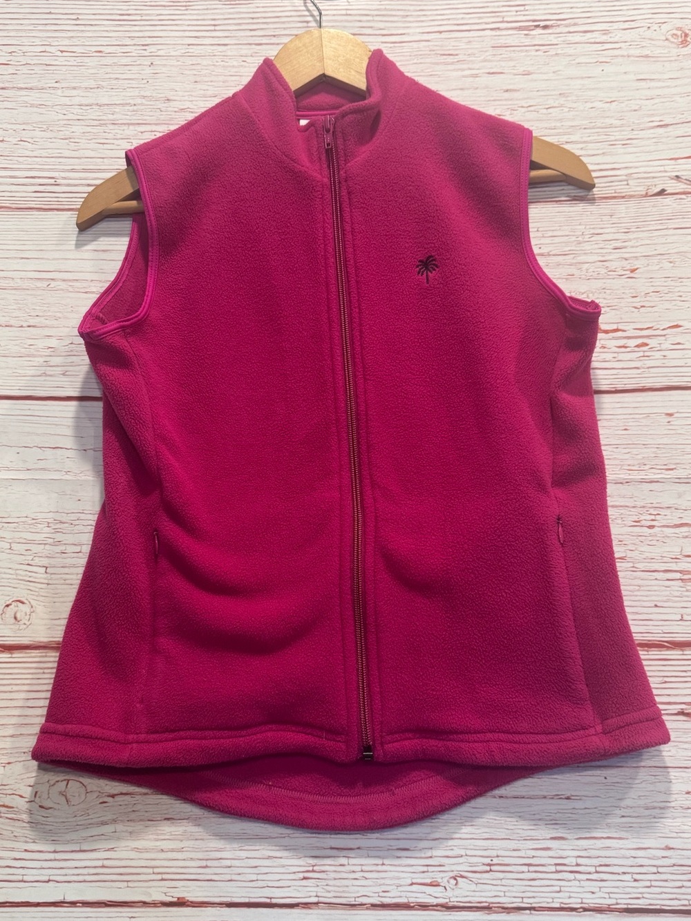 Lilly Pulitzer Vintage White Label Fleece Vest in Hot Pink Sz S